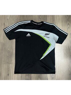 ADIDAS NEW ZEALAND ALL BLACKS RUGBY 2009-2010 JERSEY SHIRT TRAINING SIZE MENS L